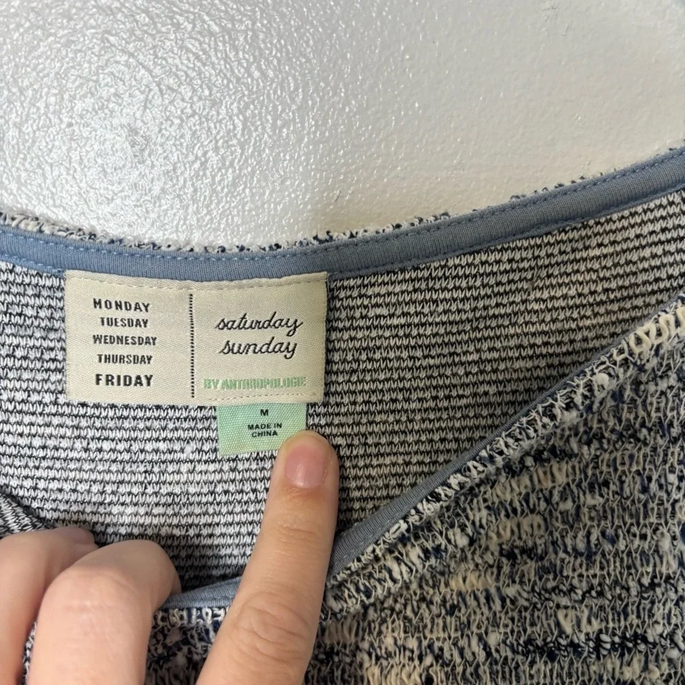 Saturday Sunday by Anthropologie Mixed Fabric Floral Sleeve Sweatshirt Women’s M